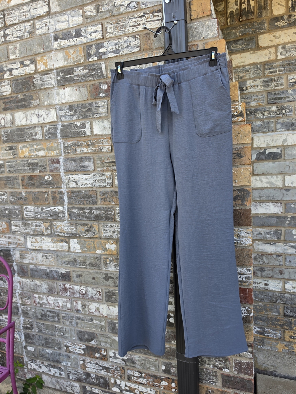 Chloe + Jasmine Gray Wide Leg Pull-On Pants Size Medium